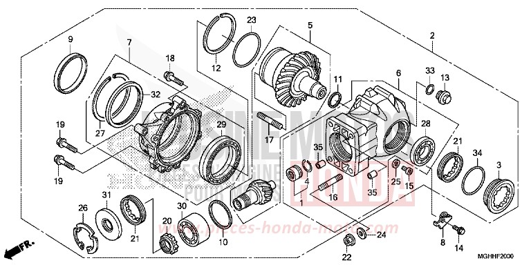 ENGRENAGE MENE DE SORTIE von VFR1200X "Crosstourer" DCT CANDY PROMINENCE RED (R342) von 2017